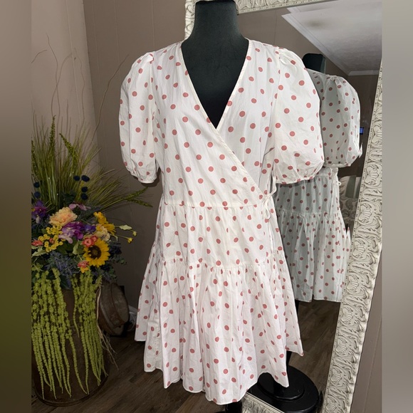 J. Crew • Puff Sleeve Cotton Poplin Wrap Dress - Picture 2 of 12